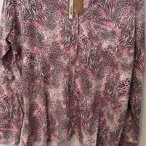 Skimms bloom mini multi animal print pink and black pjs NwOT so soft and medium - Picture 8 of 9
